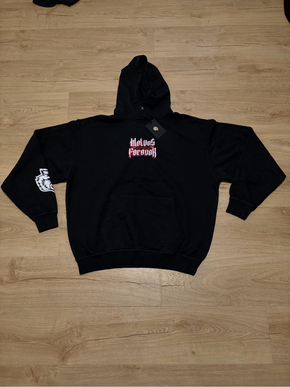 Darc Sport Black Hoodie with Red & White Graphics